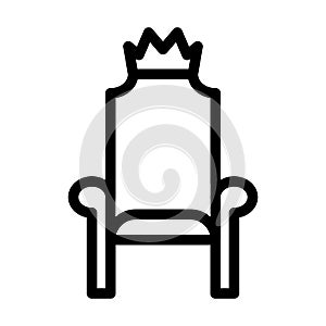 Throne Vector Thick Line Icon For Personal And Commercial Use