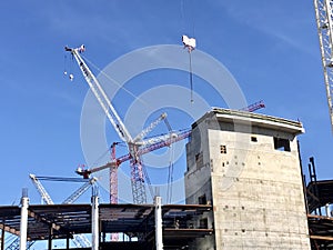 Constructing the new Chase Center for the San Francisco Golden State Warriors basketball team. 7