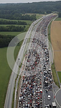 Throughout the nationwide farmer protests in Germany, access roads to the motorway were blocked. photo