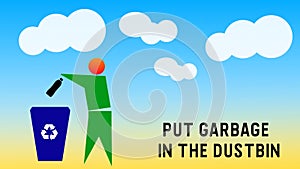 Put garbage in the dustbin image