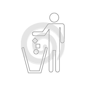 throw garbage icon. Element of web for mobile concept and web apps icon. Outline, thin line icon for website design and