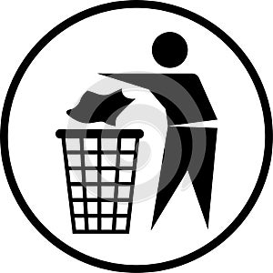 Throw out the trash icon-Vector iconic photo