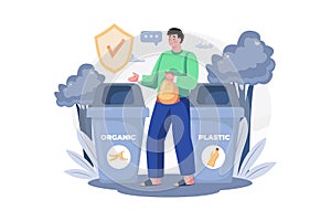 Throw Trash Into The Right Bin