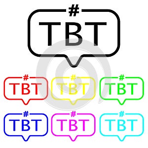 Throwback Thursday hashtag icon vector set. abbreviation illustration sign collection.