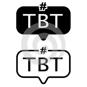 Throwback Thursday hashtag icon vector set. abbreviation illustration sign collection.