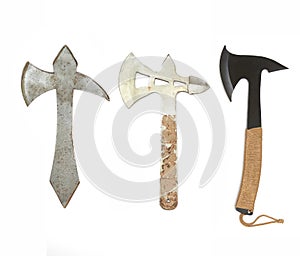 Throwing axe weapon isolated on white background