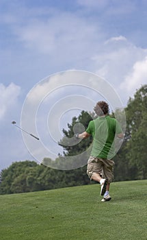 Throwing golf club