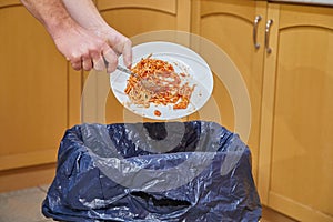 Throwing out wasteful excess food