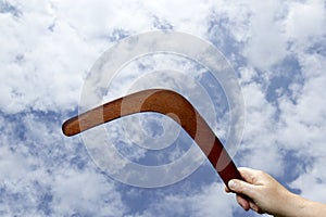 Throwing plain boomerang