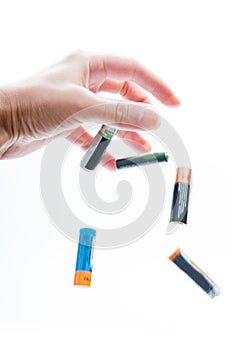 Throwing used batteries