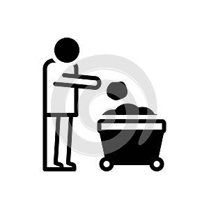 Black solid icon for Throws, hurl and trash photo