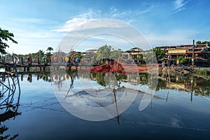 Thu Bon and fishing net reflection