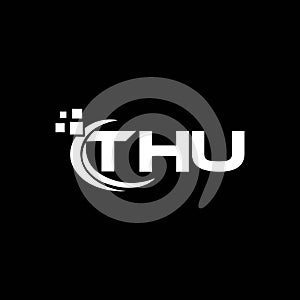 THU letter logo design on black background. THU creative initials letter logo concept. THU letter design