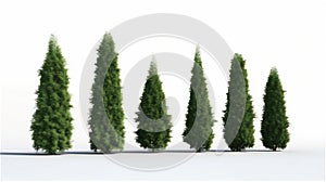 thuja set illustration isolated on white background.