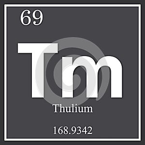 Thulium chemical element, dark square symbol