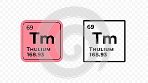 Thulium, chemical element of the periodic table vector