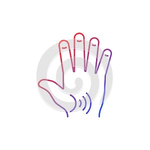 Thumb arthritis gradient linear vector icon