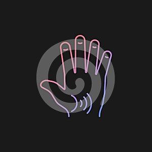 Thumb arthritis gradient vector icon for dark theme