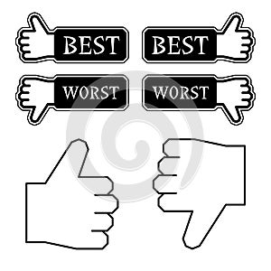 Thumb best worst labels photo