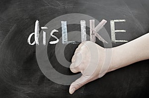 Thumb down with dislike