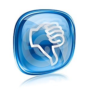 thumb down icon blue glass