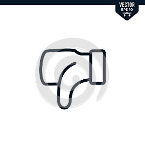 Thumb down icon collection in glyph style