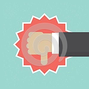 Thumb down vector illustration