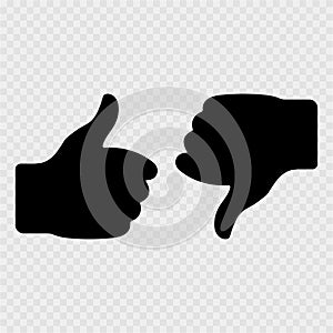 Thumb icon. Gray background. Vector illustration