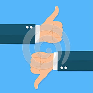 Thumb icon up and down. - stock vector
