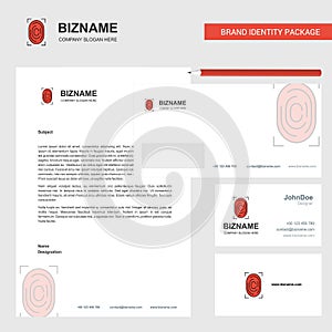 Thumb Impression Business Letterhead, Envelope and visiting Card Design vector template