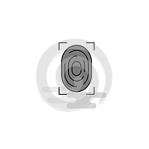 Thumb Impression Web Icon. Flat Line Filled Gray Icon Vector