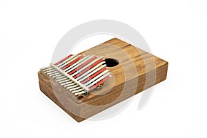 Thumb piano Kalimba, Mbira with silver and red tines