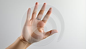 Thumb pointing up, symbol of success, businessman reaching for it generated by AI