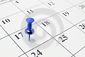 Thumb Tack on Calendar