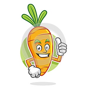 Thumb up Carrot mascot, Carrot character, Carrot cartoon