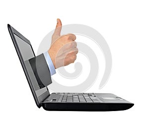 Thumb Up From Computer