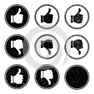 Thumb Up and Down Stamp Icons