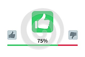 Thumb up and down vector button icon.