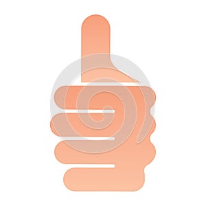 Thumb up gesture flat icon. Like vector illustration isolated on white. Ok hand gesture gradient style design, designed