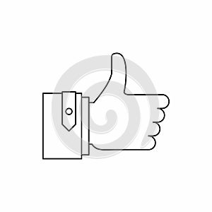 Thumb up gesture icon, outline style