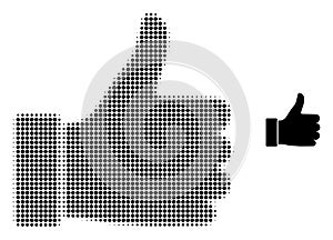 Thumb Up Halftone Dot Icon