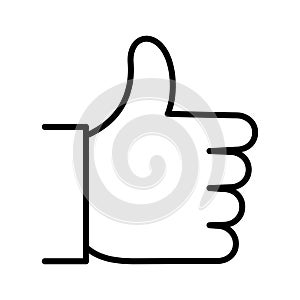 Thumb up hand gesture icon. Like. Pictogram isolated on a white background