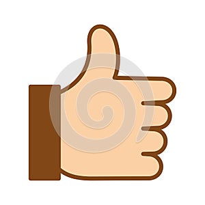 Thumb up hand gesture icon. Like sign. Positive comments