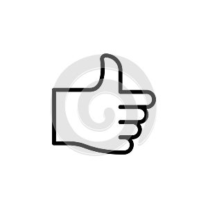 Thumb up hand gesture outline icon. Element of hand gesture illustration icon. signs, symbols can be used for web, logo, mobile