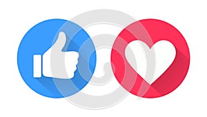 Thumb up and heart icon.