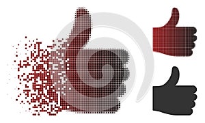 Dissipated Dotted Halftone Thumb Up Icon photo