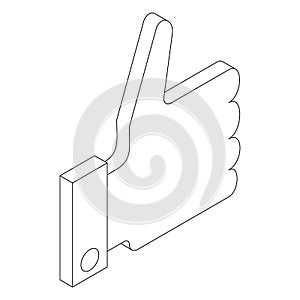 Thumb up icon, isometric 3d style