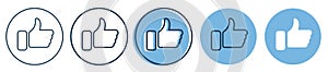 Thumb up icon. Like notification icon. Social network app icon