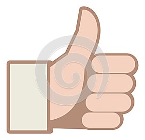 Thumb up icon. Ok hand gesture. Agree symbol