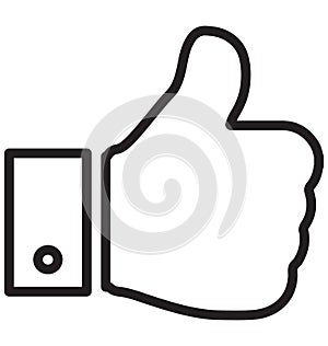 Thumb Up Isolated Vector Icon can be easily edit and modify